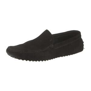 Tod's Suede Driving Loafer Shoes Black Size 7
